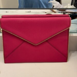 Rebecca Minkoff Fuchsia Clutch with Gold Zippers